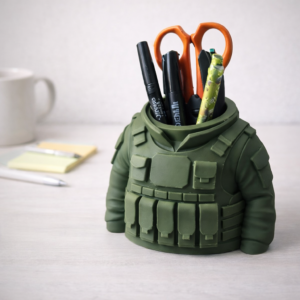 tactical military vest pen holder & desk organizer (army green)