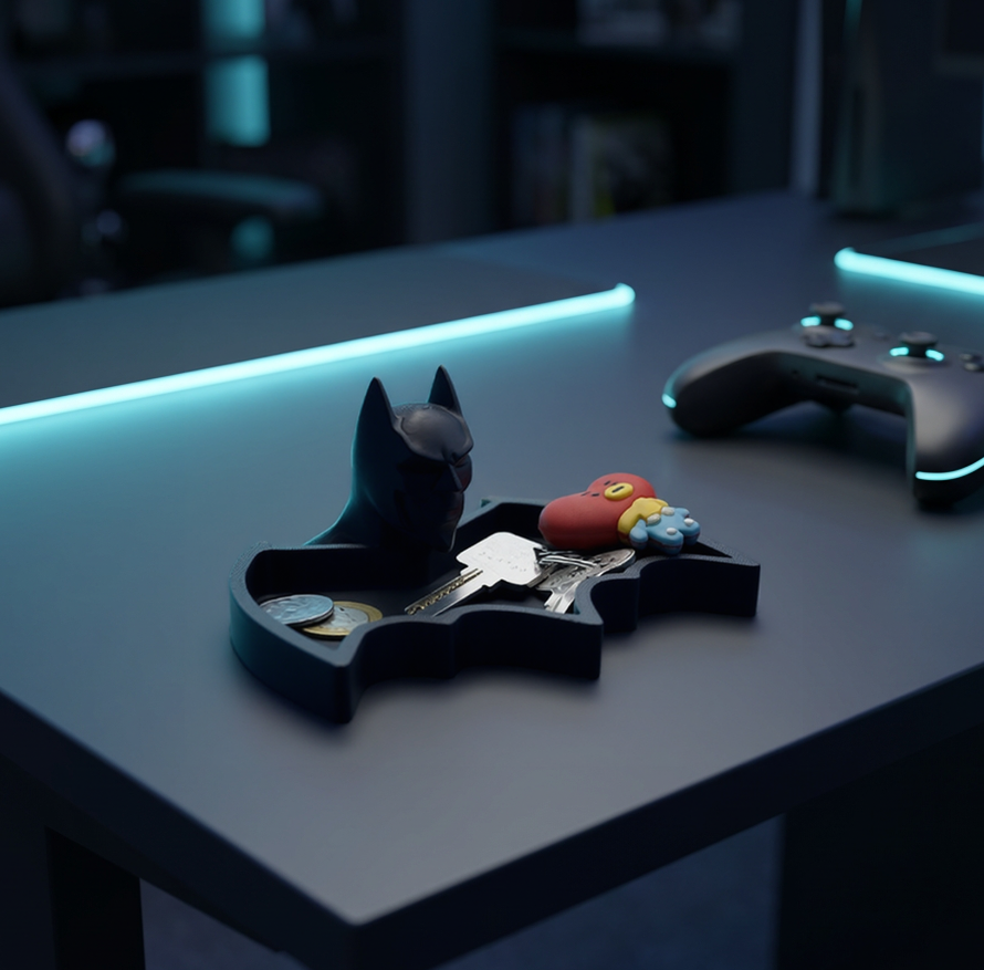 superhero inspired desk organizer – dark knight catchall tray