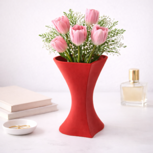 elegant lady dress vase & art sculpture – pink