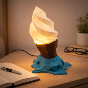 geometric ice cream led table lamp – modern pop art night light
