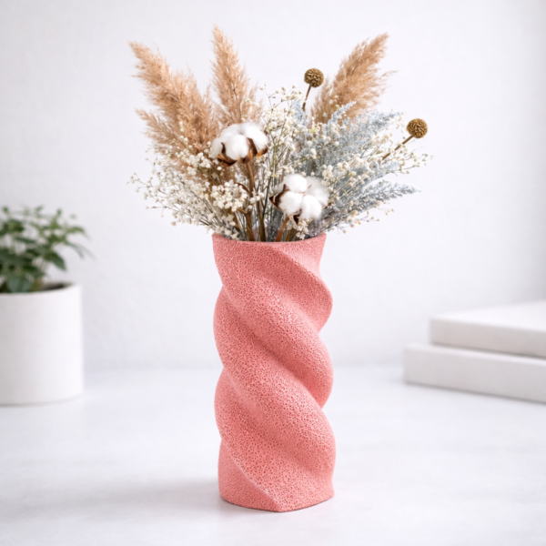 elegant lady dress vase & art sculpture – pink